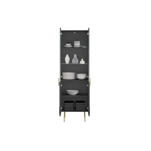 Witryna Malmi 60 cm - czarny mat / złote nóżki